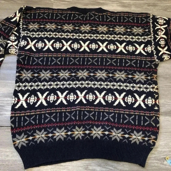 Vintage 90s Honors Geometric All over‎ Print Acrylic Knit Sweater Size Large - Picture 6 of 6